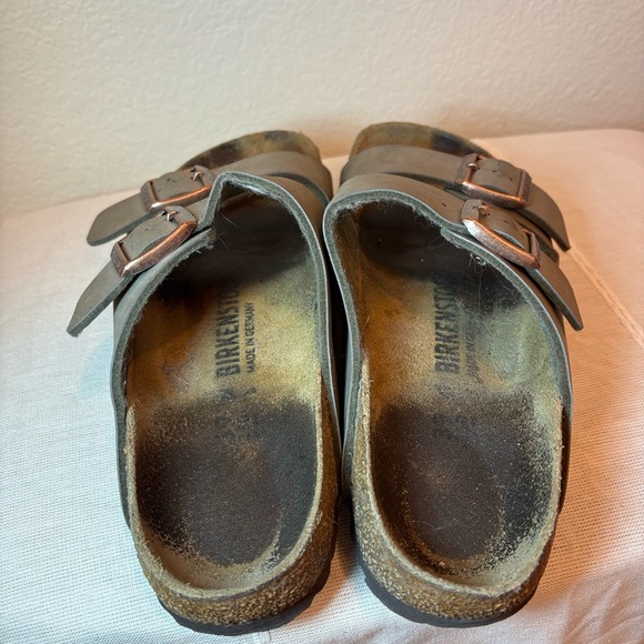 Birkenstock Arizona Stone Leather Sandals - Picture 5 of 8